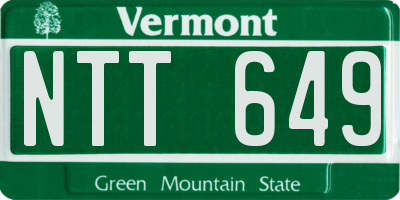VT license plate NTT649