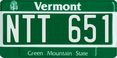 VT license plate NTT651