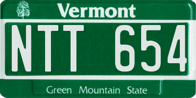 VT license plate NTT654