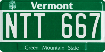VT license plate NTT667