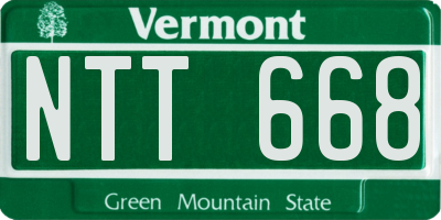 VT license plate NTT668