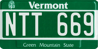 VT license plate NTT669
