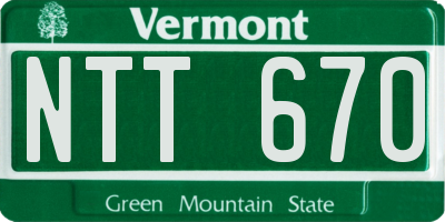 VT license plate NTT670