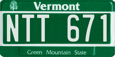 VT license plate NTT671