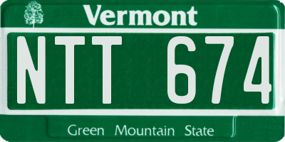 VT license plate NTT674