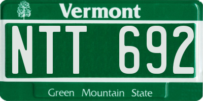 VT license plate NTT692