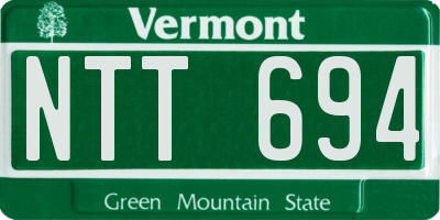 VT license plate NTT694