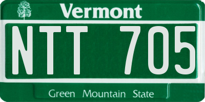 VT license plate NTT705