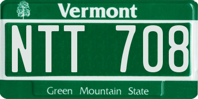 VT license plate NTT708