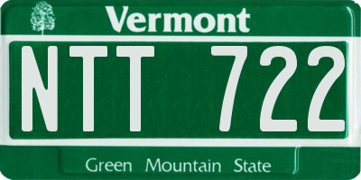VT license plate NTT722