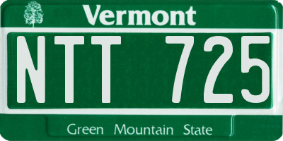 VT license plate NTT725