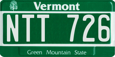 VT license plate NTT726