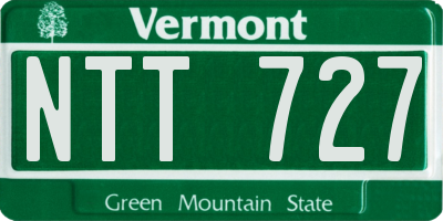 VT license plate NTT727