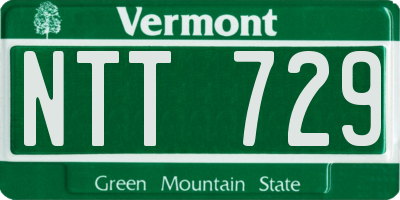VT license plate NTT729