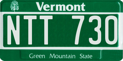 VT license plate NTT730