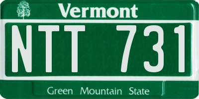 VT license plate NTT731