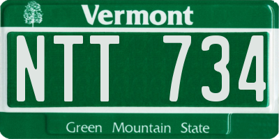 VT license plate NTT734