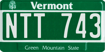 VT license plate NTT743