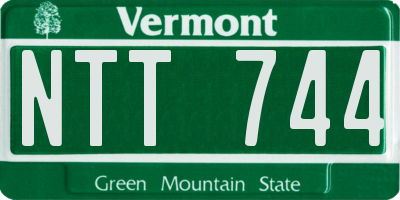 VT license plate NTT744