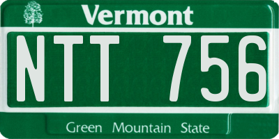 VT license plate NTT756