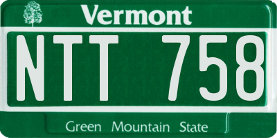 VT license plate NTT758