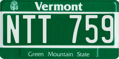 VT license plate NTT759