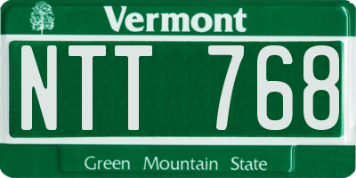 VT license plate NTT768