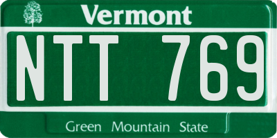 VT license plate NTT769