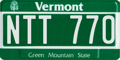 VT license plate NTT770