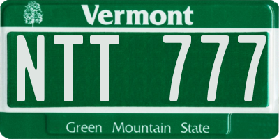 VT license plate NTT777