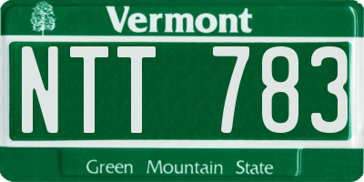 VT license plate NTT783