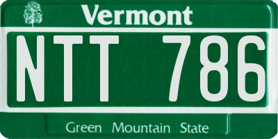 VT license plate NTT786