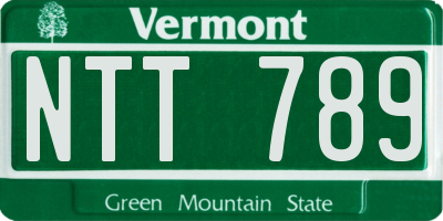 VT license plate NTT789