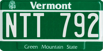 VT license plate NTT792