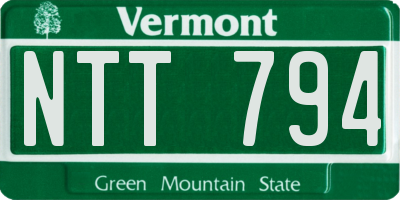 VT license plate NTT794
