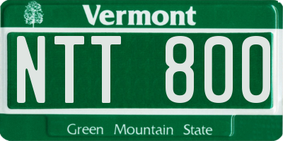 VT license plate NTT800