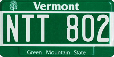 VT license plate NTT802