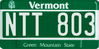 VT license plate NTT803