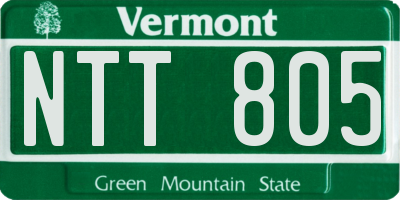 VT license plate NTT805