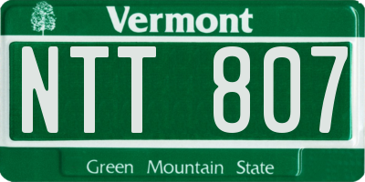 VT license plate NTT807