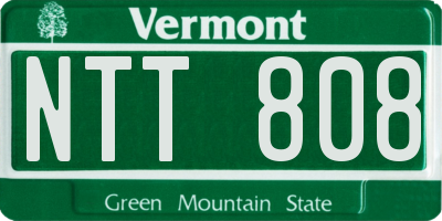 VT license plate NTT808