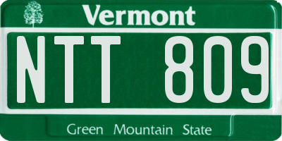 VT license plate NTT809