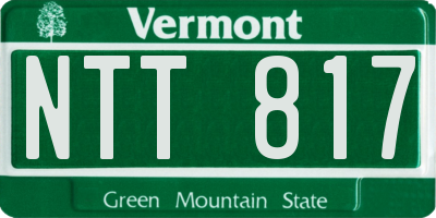 VT license plate NTT817
