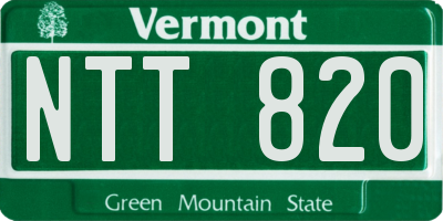 VT license plate NTT820