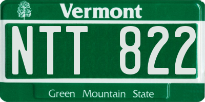 VT license plate NTT822