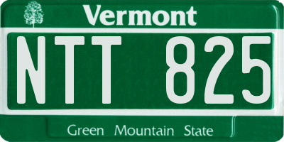 VT license plate NTT825