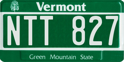 VT license plate NTT827