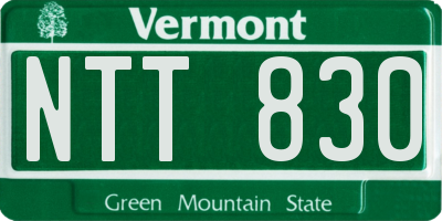 VT license plate NTT830