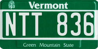 VT license plate NTT836