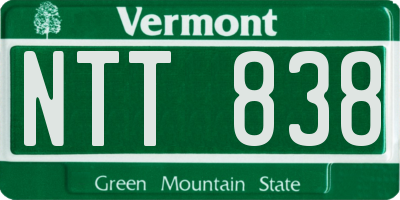 VT license plate NTT838